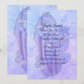 Blue Iris Floral Art Party Kaart (Voorkant / Achterkant)