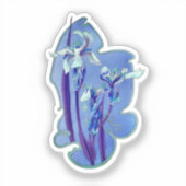 Blue Iris Floral Art Sticker (Voorkant)
