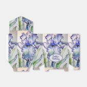  Blue Iris Floral Birthday Cake Favor Box Bedankdoosjes (Uitgevouwen)