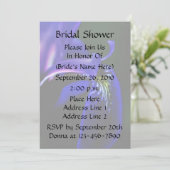 Blue Iris Floral Bridal Wedding Shower Uitnodiging (Staand voorkant)