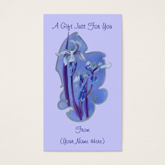 Blue Iris Floral Design Personalized Cadeaucard La Visitekaartjes (Voorkant)