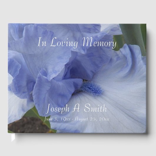 Blue Iris Floral Memorial Service Gastenboek (Voorkant)