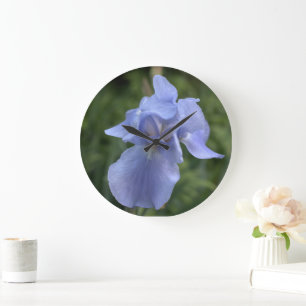  Blue Iris Floral Wall Clock Grote Klok