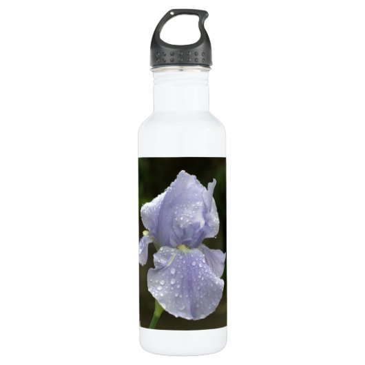 Blue Iris Floral Waterfles (Voorkant)