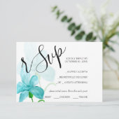 Blue Iris Floral Waterverf Handgeschilderd RSVP Kaartje (Staand voorkant)