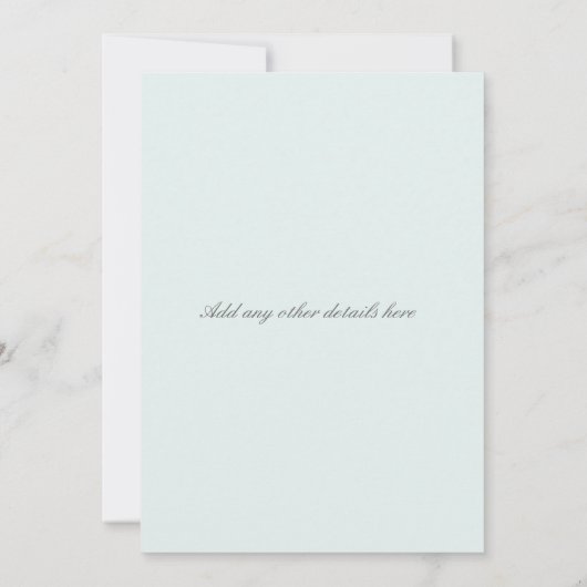 Blue Iris Floral Wedding Invitation Kaart (Achterkant)