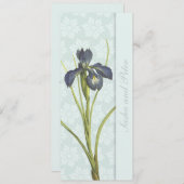 Blue Iris Floral Wedding Invitation Kaart (Voorkant / Achterkant)