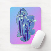 Blue Iris Flower Art Muismat (Met muis)