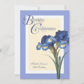 Blue Iris Flower Birthday Celebration Kaart (Voorkant)