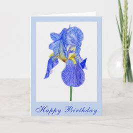 Blue Iris Flower Birthday Kaart