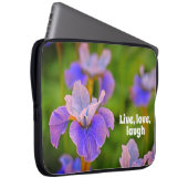 Blue Iris Flower Botanical foto Laptop Sleeve (Voorkant Rechts)