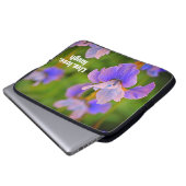 Blue Iris Flower Botanical foto Laptop Sleeve (Voorkant onderkant)
