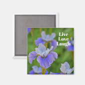 Blue Iris Flower Botanical foto Motivatie Magneet (Voorkant / Achterkant)