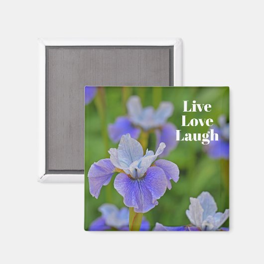 Blue Iris Flower Botanical foto Motivatie Magneet (Voorkant / Achterkant)