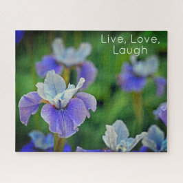 Blue Iris Flower Botanical Photogram Puzzle Legpuzzel