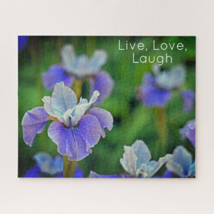 Blue Iris Flower Botanical Photogram Puzzle Legpuzzel