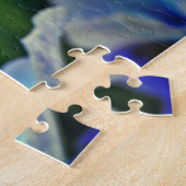 Blue Iris Flower Botanical Photogram Puzzle Legpuzzel (Zijkant)