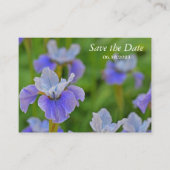 Blue Iris Flower Botanical Save the Date Informatiekaartje (Voorkant)