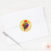 Blue Iris Flower Bouquet  Art Ronde Sticker (Envelop)