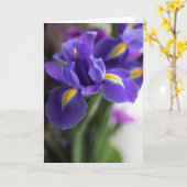 Blue Iris Flower Bouquet Kaart (Gele Bloem)