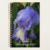 Blue Iris Flower Macro Art: Floral Planner (Voorkant)