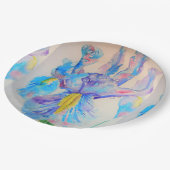 Blue Iris Flower Pattern Paper Party Bord (Gekanteld)