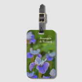Blue Iris Flower Portrait Personalized Bagagelabel (Voorkant (verticaal))