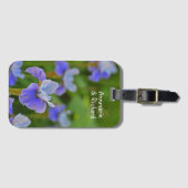 Blue Iris Flower Portrait Personalized Bagagelabel (Voorkant (horizontaal))