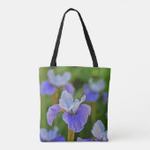 Blue Iris Flower Portret Botanische foto Tote Bag (Achterkant)