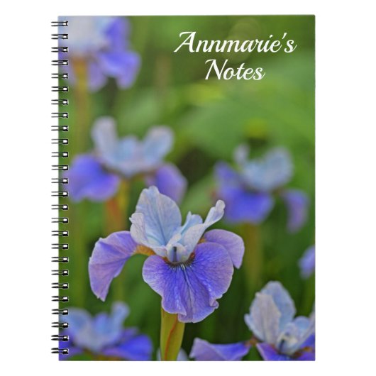 Blue Iris Flower Portret Personal Notes Notitieboek (Voorkant)