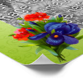 Blue Iris Flower Uw foto toevoegen Aangepast Poster (Hoek)