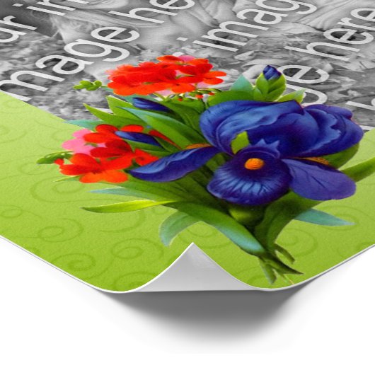 Blue Iris Flower Uw foto toevoegen Aangepast Poster (Hoek)