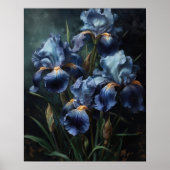 Blue Iris Flowers Art Print Poster (Voorkant)