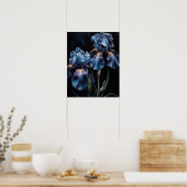 Blue Iris Flowers Art Print Poster (Keuken)
