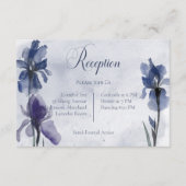 Blue Iris Flowers Blue Modern Reception Kaart (Voorkant)