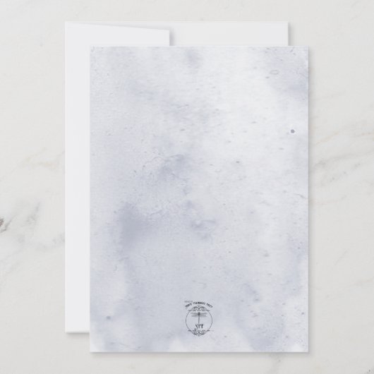 Blue Iris Flowers Blue Modern Wedding Invitation Kaart (Achterkant)