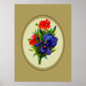 Blue Iris Flowers Bouquet Poster Print (Voorkant)