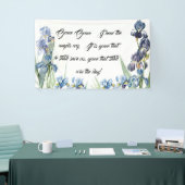 Blue Iris Flowers Gods Grace Poem Christelijke ban Spandoek (Beurs)