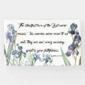 Blue Iris Flowers Gods Love Christelijk Banner (Horizontaal)