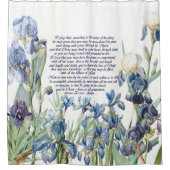 Blue Iris Flowers Prayer Floral Shower Curtain Douchegordijn (Voorkant)
