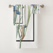 Blue Iris Flowers Redoute Bath Towel Set Bad Handdoek (Insitu)