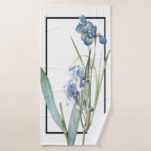 Blue Iris Flowers Redoute Bath Towel Set Bad Handdoek (Badhanddoek)
