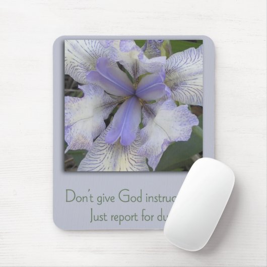 Blue Iris Inspirerend Mousepad Muismat (Met muis)