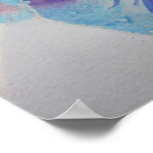 Blue Iris Irises Floral Flowers Waterverf Poster (Hoek)