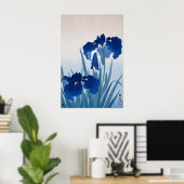 Blue Iris Japanese Fine Art Print Floral Wall (Thuiskantoor)