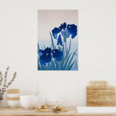 Blue Iris Japanese Fine Art Print Floral Wall (Keuken)
