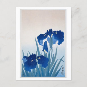 Blue Iris Japanese Woodblock Print  Briefkaart