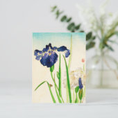 Blue Iris - Japanse waterverf afdrukken Briefkaart (Staand voorkant)