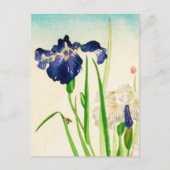 Blue Iris - Japanse waterverf afdrukken Briefkaart (Voorkant)