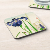Blue Iris - Japanse waterverf afdrukken Drankjes Onderzetter (Linkerzijde)